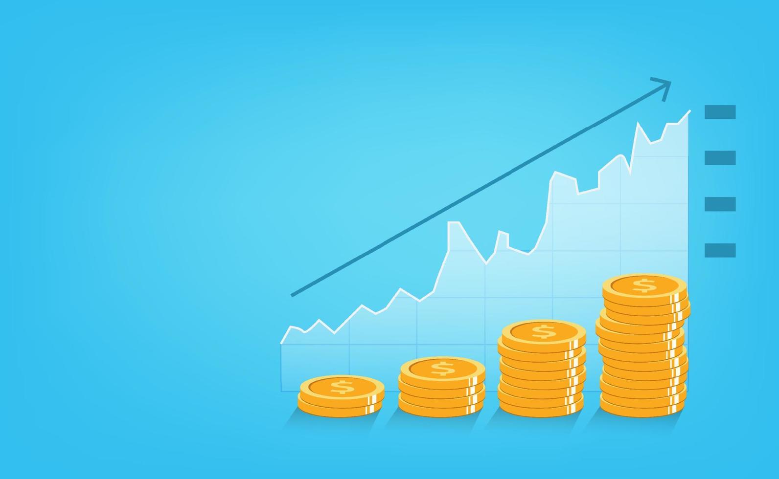 Graphique financier illustrant la croissance des revenus et des investissements