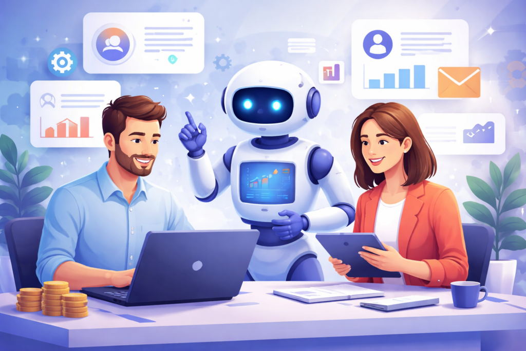 Assistant IA accompagnant une équipe business dans l'analyse et l'automatisation