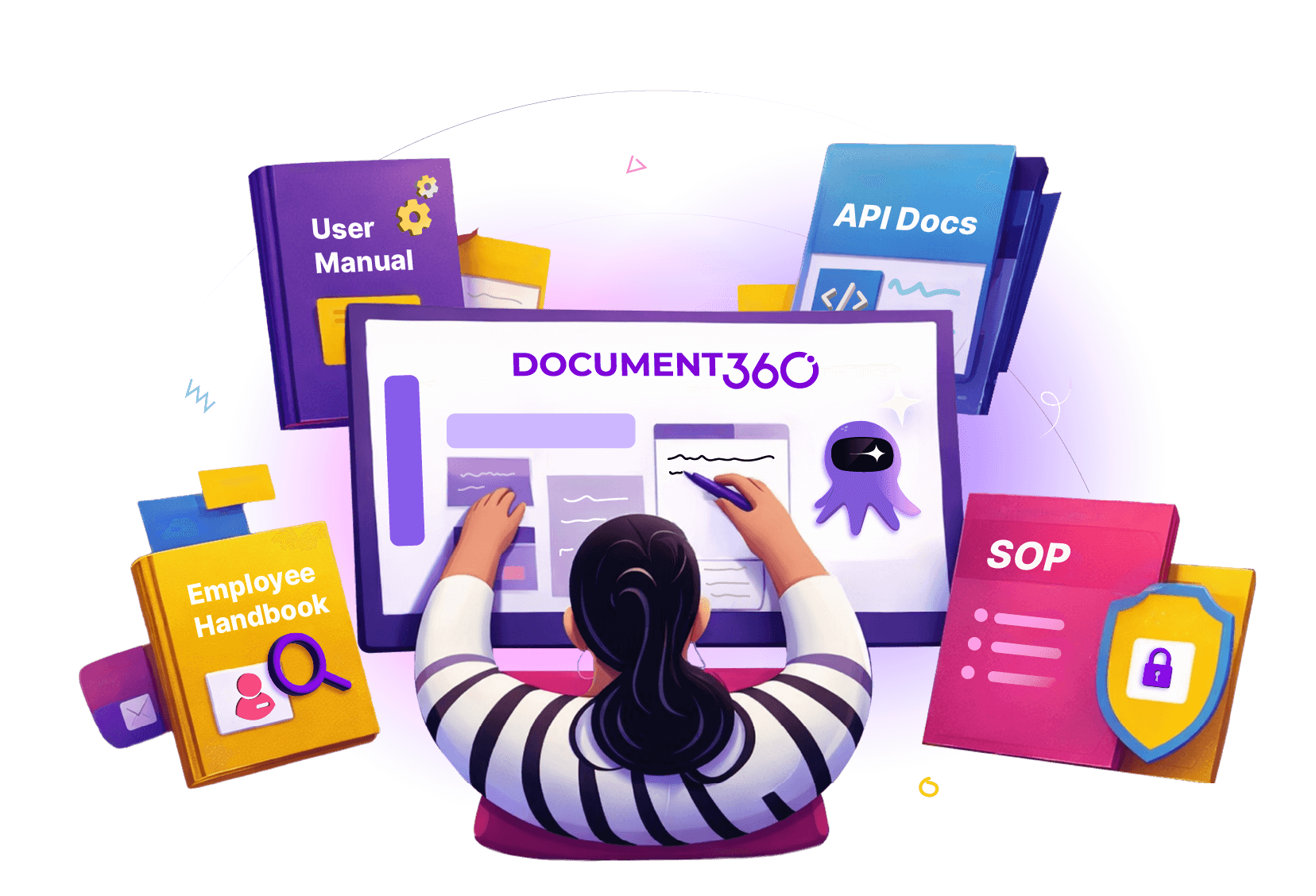Base de connaissance logicielle illustrant la centralisation des données et procédures d'entreprise