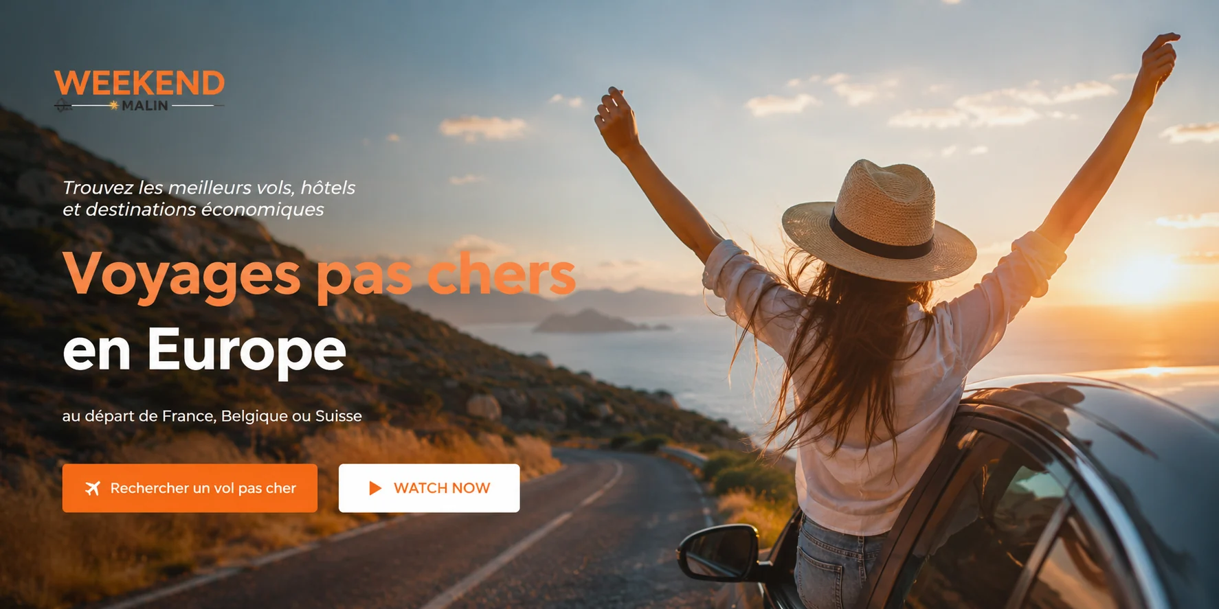 Aperçu du projet Weekend Malin dédié aux voyages économiques en Europe